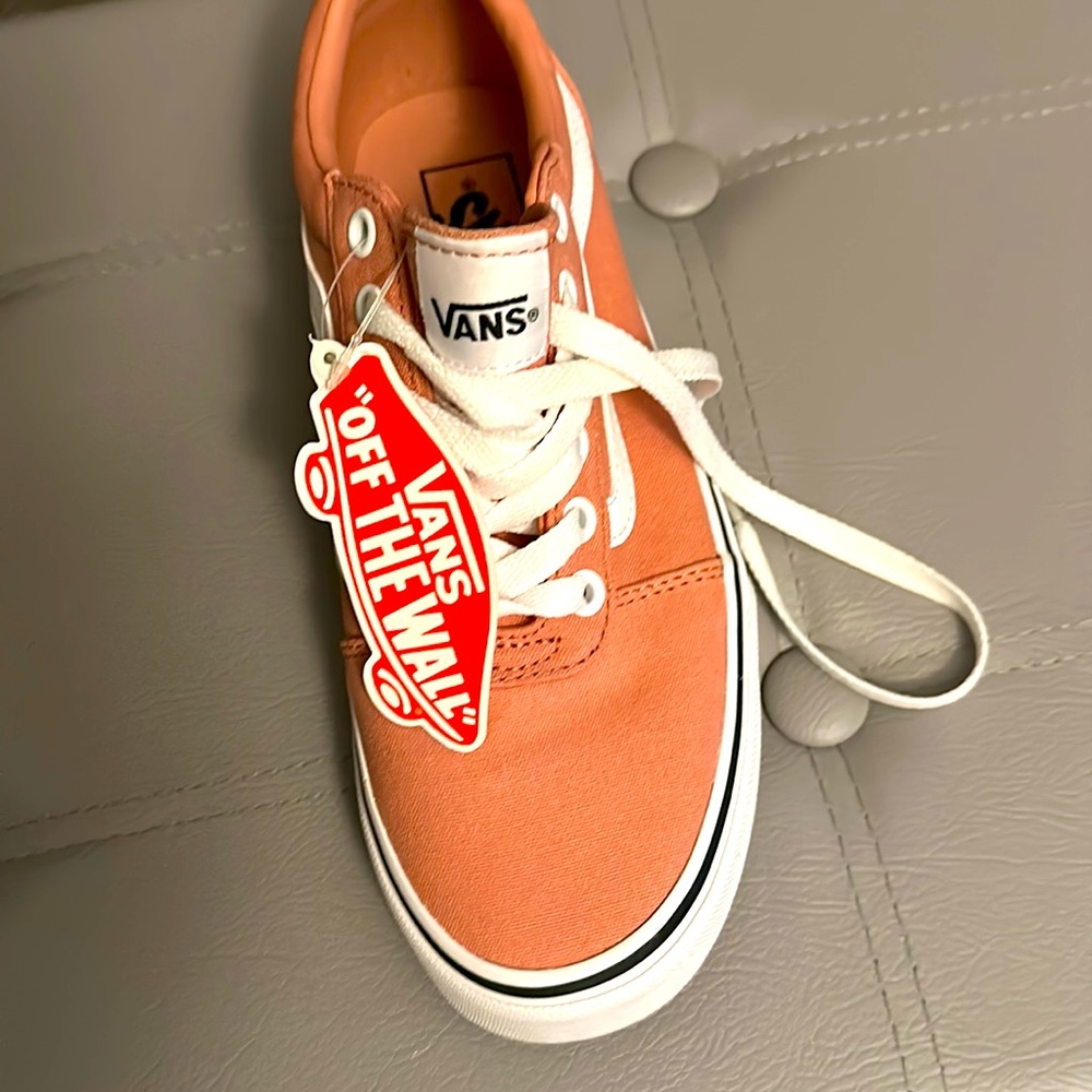 Rose and white canvas brand new vans